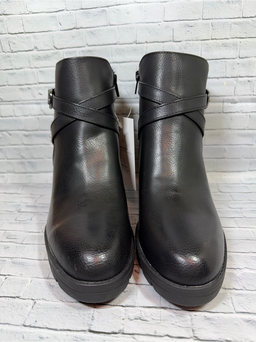 Naturalizer Waterproof NEW Black Cross-Strap Ankle Booties